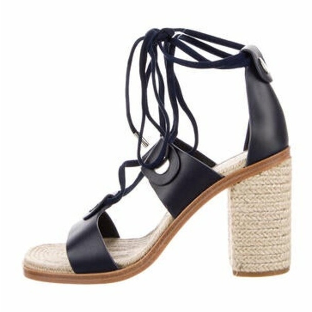Rag & bone tie navy blue leather heels - Picture 2 of 7